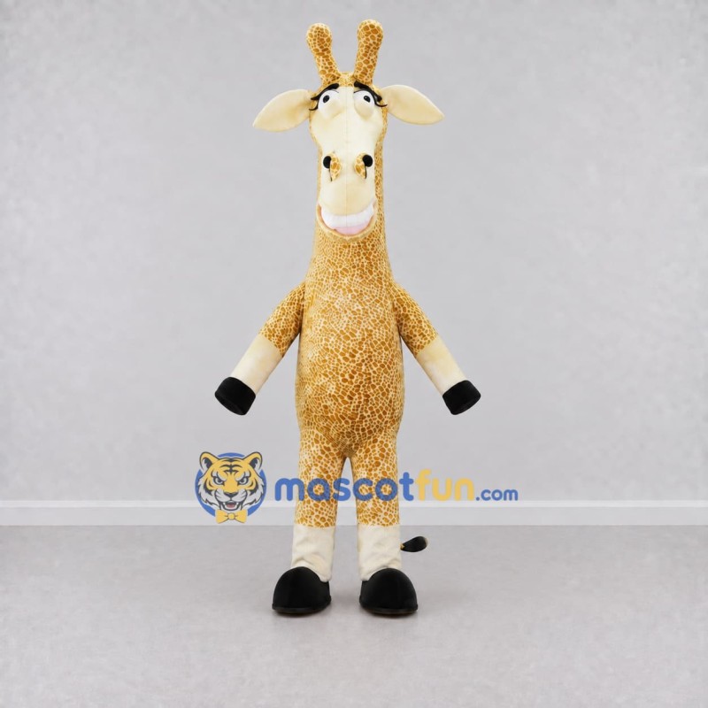 Custom Tan and Cream Giraffe Mascot Costume Adult Full Body Suit for Wildlife Events Custom Tan and Cream Giraffe Mascot Costume Adult Full Body Suit for Wildlife Events