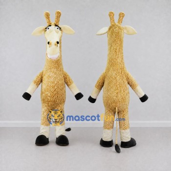 Custom Tan and Cream Giraffe Mascot Costume Adult Full Body Suit for Wildlife Events