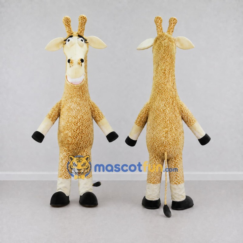Custom Tan and Cream Giraffe Mascot Costume Adult Full Body Suit for Wildlife Events Custom Tan and Cream Giraffe Mascot Costume Adult Full Body Suit for Wildlife Events