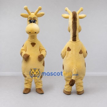 Custom Yellow and Brown Giraffe Mascot Costume Adult Full Body Suit for Wildlife Events