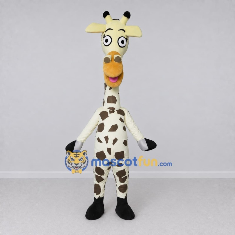 Custom Cream and Brown Long-Necked Giraffe Mascot Costume Adult Full Body Suit for Wildlife Events Custom Cream and Brown Long-Necked Giraffe Mascot Costume Adult Full Body Suit for Wildlife Events