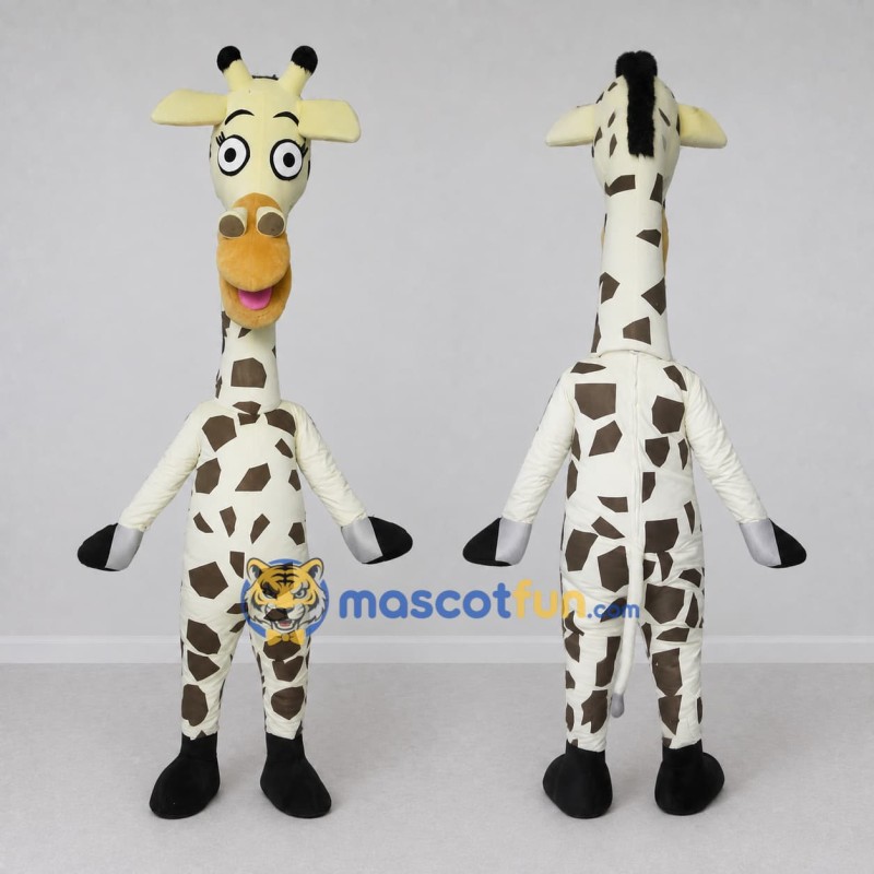 Custom Cream and Brown Long-Necked Giraffe Mascot Costume Adult Full Body Suit for Wildlife Events Custom Cream and Brown Long-Necked Giraffe Mascot Costume Adult Full Body Suit for Wildlife Events