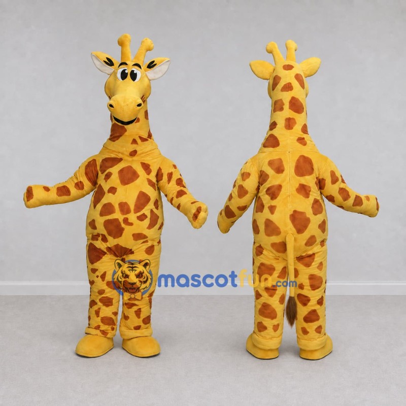 Custom Yellow and Orange Giraffe Mascot Costume Adult Full Body Suit for Wildlife Events Custom Yellow and Orange Giraffe Mascot Costume Adult Full Body Suit for Wildlife Events