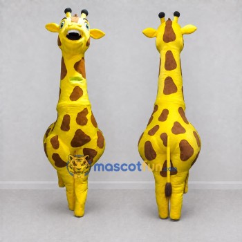 Custom Yellow and Brown Giraffe Mascot Costume Adult Full Body Suit for Wildlife Events