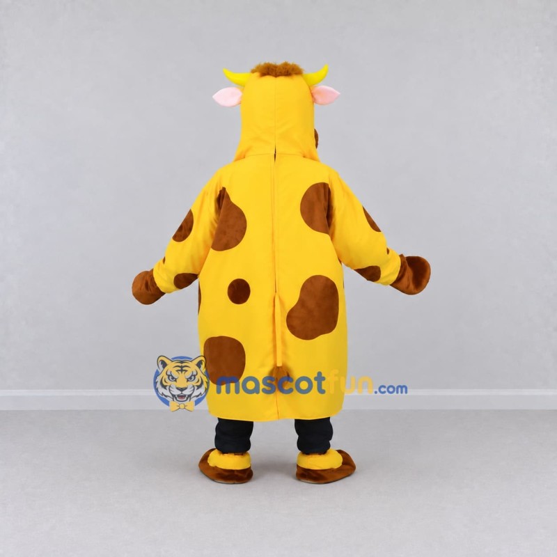 Custom Yellow and Brown Cow Mascot Costume Adult Full Body Suit for Farm Events Custom Yellow and Brown Cow Mascot Costume Adult Full Body Suit for Farm Events