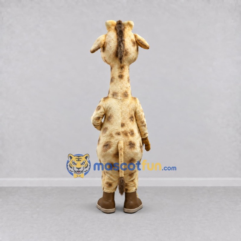 Custom Tan and Brown Giraffe in Glasses Mascot Costume Adult Full Body Suit for School Events