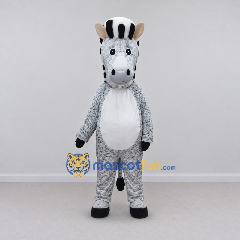 Custom White and Black Zebra Mascot Costume Adult Full Body Suit for Wildlife Events Custom White and Black Zebra Mascot Costume Adult Full Body Suit for Wildlife Events