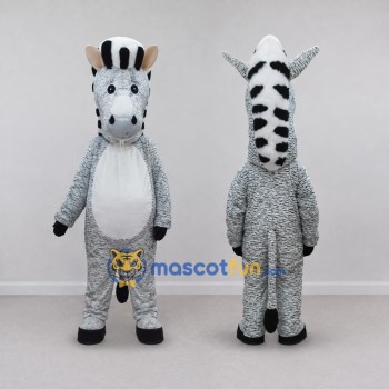 Custom White and Black Zebra Mascot Costume Adult Full Body Suit for Wildlife Events