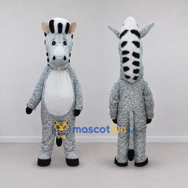 Custom White and Black Zebra Mascot Costume Adult Full Body Suit for Wildlife Events Custom White and Black Zebra Mascot Costume Adult Full Body Suit for Wildlife Events