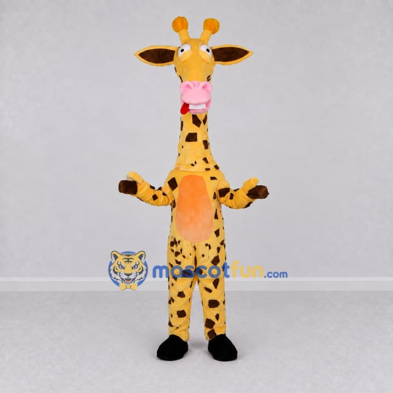 Custom Yellow and Brown Giraffe Mascot Costume Adult Full Body Suit for Wildlife Events Custom Yellow and Brown Giraffe Mascot Costume Adult Full Body Suit for Wildlife Events