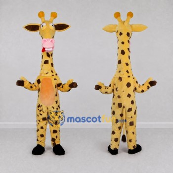 Custom Yellow and Brown Giraffe Mascot Costume Adult Full Body Suit for Wildlife Events