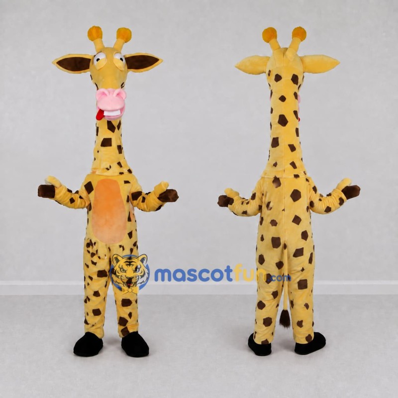 Custom Yellow and Brown Giraffe Mascot Costume Adult Full Body Suit for Wildlife Events Custom Yellow and Brown Giraffe Mascot Costume Adult Full Body Suit for Wildlife Events