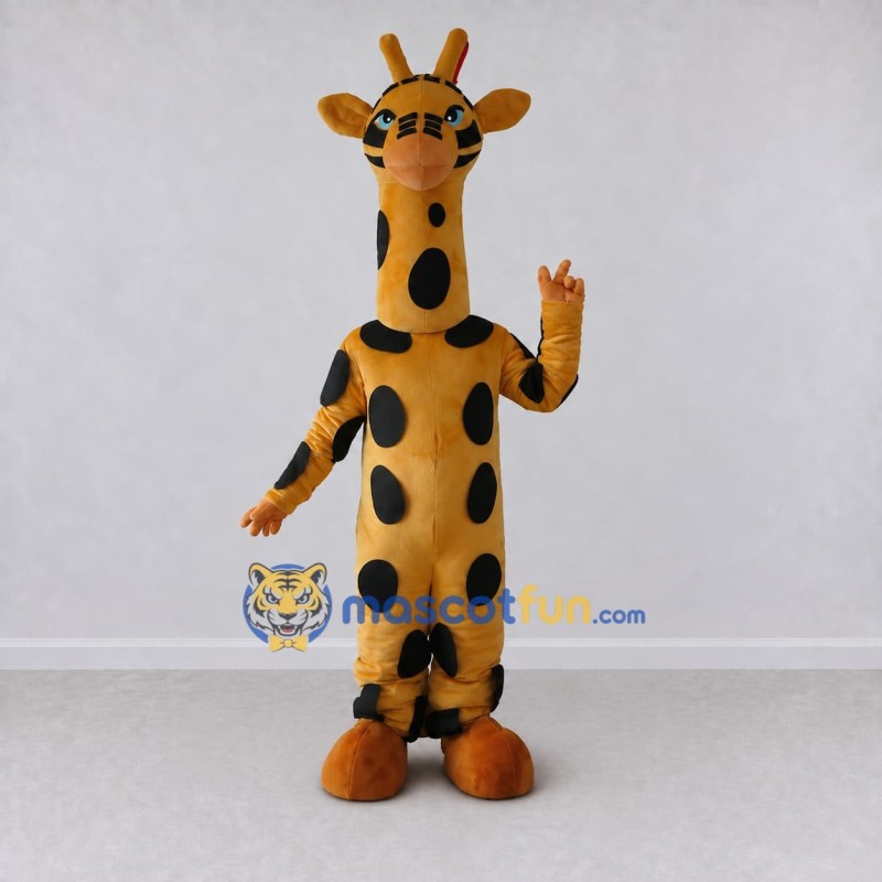 Custom Yellow and Black Giraffe Mascot Costume Adult Full Body Suit for Wildlife Events Custom Yellow and Black Giraffe Mascot Costume Adult Full Body Suit for Wildlife Events