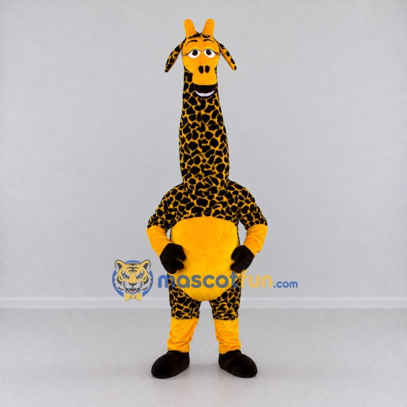Custom Yellow and Black Giraffe Mascot Costume Adult Full Body Suit for Wildlife Events