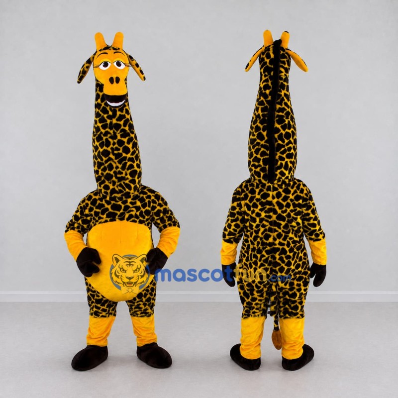 Custom Yellow and Black Giraffe Mascot Costume Adult Full Body Suit for Wildlife Events