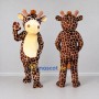 Custom Brown and Cream Giraffe Character Mascot Costume Adult Full Body Suit for School Events