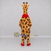 Custom Tan and Red Giraffe with a Scarf Mascot Costume Adult Full Body Suit for School Events