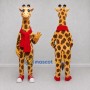 Custom Tan and Red Giraffe with a Scarf Mascot Costume Adult Full Body Suit for School Events