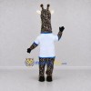 Custom Brown and White Giraffe in a T-Shirt Mascot Costume Adult Full Body Suit for School Events Custom Brown and White Giraffe in a T-Shirt Mascot Costume Adult Full Body Suit for School Events