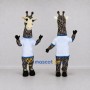 Custom Brown and White Giraffe in a T-Shirt Mascot Costume Adult Full Body Suit for School Events