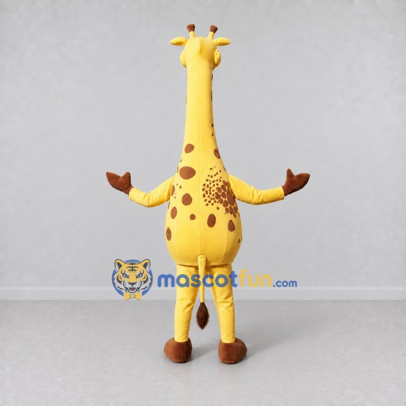 Custom Yellow and Brown Long-Necked Giraffe Mascot Costume Adult Full Body Suit for Wildlife Events Custom Yellow and Brown Long-Necked Giraffe Mascot Costume Adult Full Body Suit for Wildlife Events
