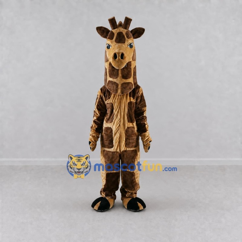 Custom Brown and Tan Giraffe Mascot Costume Adult Full Body Suit for Wildlife Events Custom Brown and Tan Giraffe Mascot Costume Adult Full Body Suit for Wildlife Events