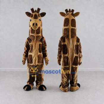 Custom Brown and Tan Giraffe Mascot Costume Adult Full Body Suit for Wildlife Events