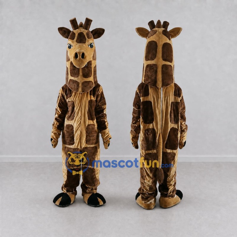 Custom Brown and Tan Giraffe Mascot Costume Adult Full Body Suit for Wildlife Events Custom Brown and Tan Giraffe Mascot Costume Adult Full Body Suit for Wildlife Events
