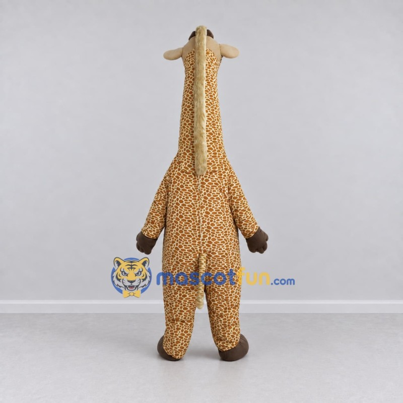 Custom Tan and Brown Long-Necked Giraffe Mascot Costume Adult Full Body Suit for Wildlife Events