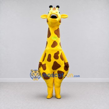 Custom Yellow and Brown Giraffe Mascot Costume Adult Full Body Suit for Wildlife Events