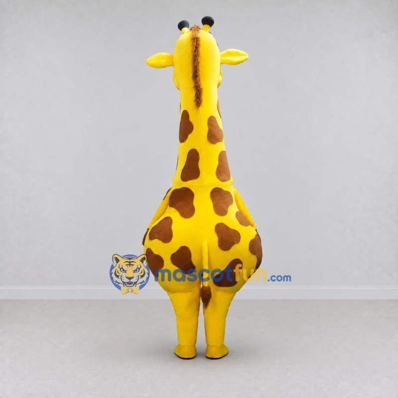 Custom Yellow and Brown Giraffe Mascot Costume Adult Full Body Suit for Wildlife Events