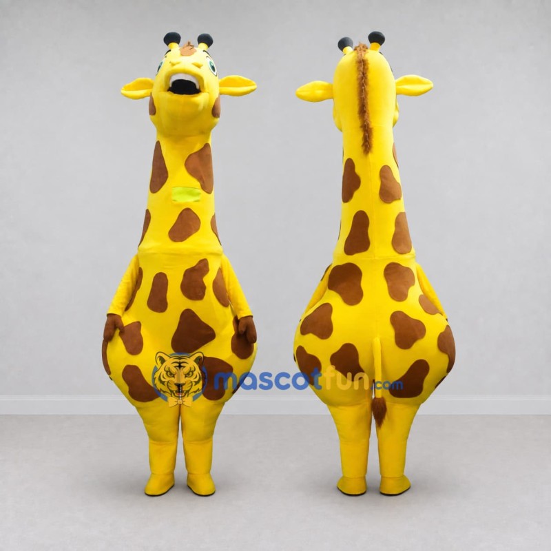 Custom Yellow and Brown Giraffe Mascot Costume Adult Full Body Suit for Wildlife Events