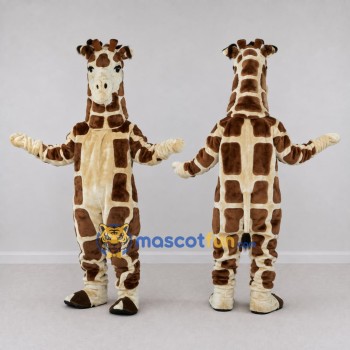 Custom Brown and Cream Giraffe Mascot Costume Adult Full Body Suit for Wildlife Events