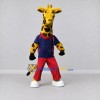 Custom Yellow and Navy Blue Giraffe in Sportswear Mascot Costume Adult Full Body Suit for Sports Events Custom Yellow and Navy Blue Giraffe in Sportswear Mascot Costume Adult Full Body Suit for Sports Events