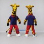 Custom Yellow and Navy Blue Giraffe in Sportswear Mascot Costume Adult Full Body Suit for Sports Events