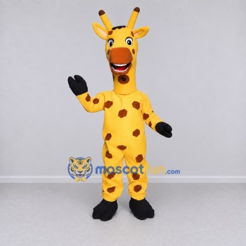 Custom Yellow and Brown Giraffe Mascot Costume Adult Full Body Suit for Wildlife Events