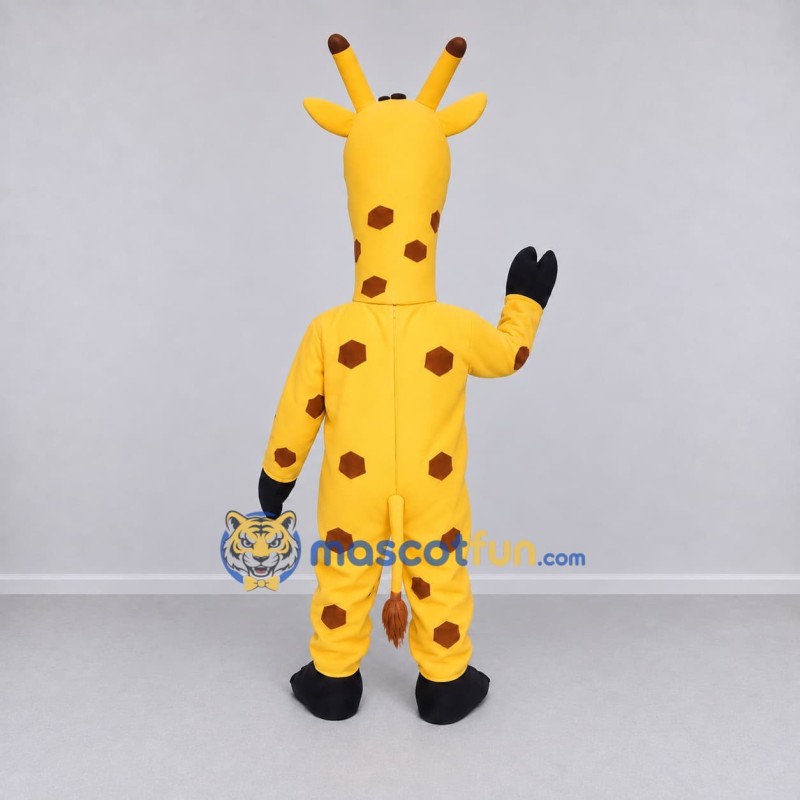 Custom Yellow and Brown Giraffe Mascot Costume Adult Full Body Suit for Wildlife Events