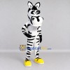 Custom Black and White Zebra in Yellow Sneakers Mascot Costume Adult Full Body Suit for Sports Events Custom Black and White Zebra in Yellow Sneakers Mascot Costume Adult Full Body Suit for Sports Events