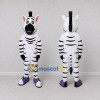 Custom Black and White Zebra in Purple Sneakers Mascot Costume Adult Full Body Suit for Sports Events Custom Black and White Zebra in Purple Sneakers Mascot Costume Adult Full Body Suit for Sports Events
