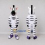 Custom Black and White Zebra in Purple Sneakers Mascot Costume Adult Full Body Suit for Sports Events