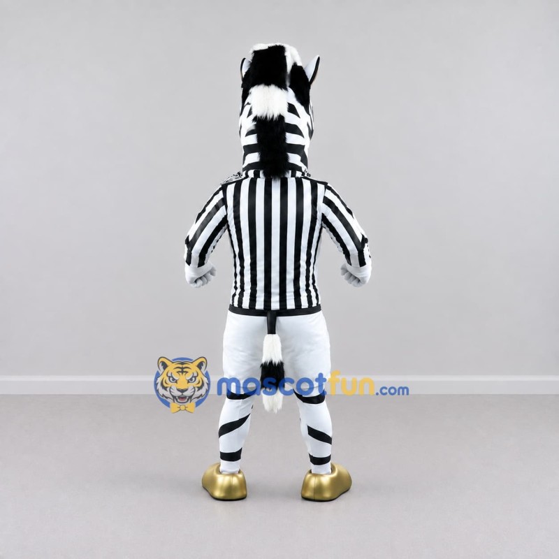Custom Black and White Zebra Referee Mascot Costume Adult Full Body Suit for Sports Events Custom Black and White Zebra Referee Mascot Costume Adult Full Body Suit for Sports Events