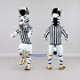 Custom Black and White Zebra Referee Mascot Costume Adult Full Body Suit for Sports Events