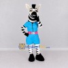 Custom Black and Blue Zebra in a Jumpsuit Mascot Costume Adult Full Body Suit for School Events Custom Black and Blue Zebra in a Jumpsuit Mascot Costume Adult Full Body Suit for School Events