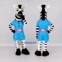 Custom Black and Blue Zebra in a Jumpsuit Mascot Costume Adult Full Body Suit for School Events
