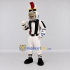 Custom White and Blue Zebra Referee with a Red Mane Mascot Costume Adult Full Body Suit for Sports Events Custom White and Blue Zebra Referee with a Red Mane Mascot Costume Adult Full Body Suit for Sports Events