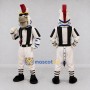 Custom White and Blue Zebra Referee with a Red Mane Mascot Costume Adult Full Body Suit for Sports Events