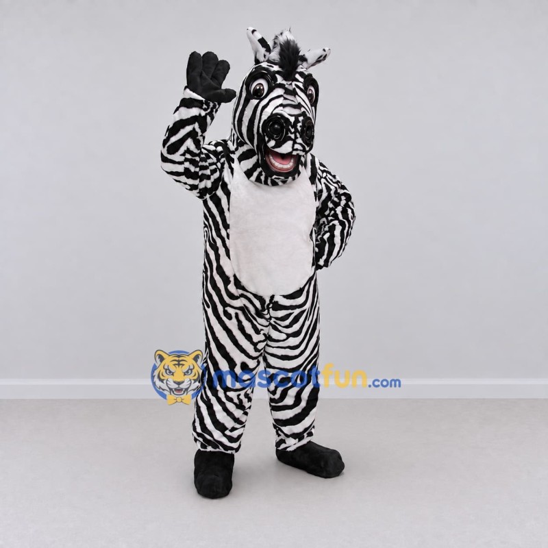 Custom Black and White Zebra Mascot Costume Adult Full Body Suit for Wildlife Events Custom Black and White Zebra Mascot Costume Adult Full Body Suit for Wildlife Events