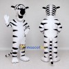 Custom White and Black Tiger Character Mascot Costume Adult Full Body Suit for School Events Custom White and Black Tiger Character Mascot Costume Adult Full Body Suit for School Events