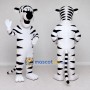 Custom White and Black Tiger Character Mascot Costume Adult Full Body Suit for School Events