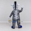 Custom Black and White Zebra in Blue Shoes Mascot Costume Adult Full Body Suit for School Events Custom Black and White Zebra in Blue Shoes Mascot Costume Adult Full Body Suit for School Events